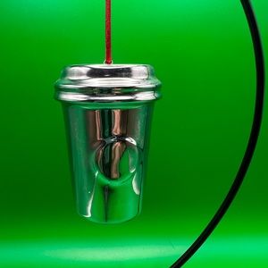 Starbucks Silver Reflective Cup Christmas Ornament - 2014